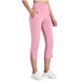 thumbnail image 2 of Edvintorg Girls Capri Pants Lightweight High Waisted Slit Casual Sport Pants with Pockets Kids Clothes Girls Size 5-15, 2 of 9
