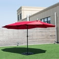 thumbnail image 3 of Costway 15' Market Outdoor Umbrella Double-Sided Twin Patio Umbrella with Crank Wine, 3 of 10