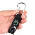 thumbnail image 3 of CNKOO 1PC 3 In 1 Multifunction Camping Hiking Carabiner W/ Keychain Compass Thermometer, 3 of 5