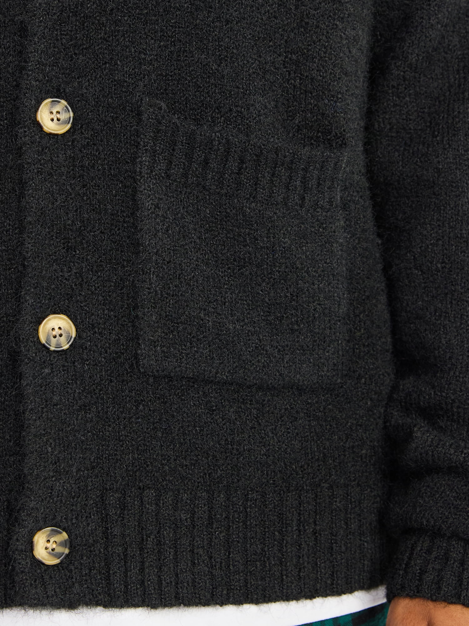 No Boundaries V-Neck Brushed Cardigan Sweater, Midweight, Men's & Big Men's