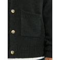 thumbnail image 5 of No Boundaries V-Neck Brushed Cardigan Sweater, Midweight, Men's & Big Men's, 5 of 6