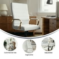 thumbnail image 5 of Flash Furniture Whitney High-Back Swivel LeatherSoft Desk Chair with Armrests, White/Gold, 5 of 19