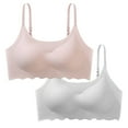 thumbnail image 2 of Jacenvly New Bralettes for Women 2Pc Embroidered Glossy Comfortable Breathable Bras Comfort Bralettes Everyday Bra Easy Care Sports Bras for Women High Support, 2 of 7