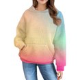 thumbnail image 5 of Ruyang Oversized Preppy Hoodies for Girls Gradient Color Hooded Sweatshirt School Trendy Tie Dye Sweaters with Pocket, 5 of 7