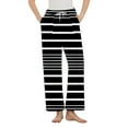 thumbnail image 2 of ylioge Womens Fleece Pajama Pants with Pockets and Drawstring Elastic Waist Casual Stripe Printed Straight Leg Thermal Warm Sleepwear Pajamas Pant, 2 of 8