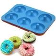 thumbnail image 3 of 200-Pack Donut Baking Pan of 100% Nonstick Silicone. BPA Free Mold Sheet Tray. Makes Perfect 3 Inch Donuts. FDA Approved Food Grade. Easy Clean, Dishwasher Microwave Safe(Orange & Blue), 3 of 6