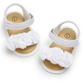thumbnail image 3 of Infant Baby Girls Summer Sandals with Flower Soft Sole Newborn Toddler First Walker Crib Dress Shoes, 3 of 6
