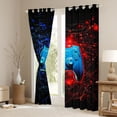 thumbnail image 3 of Homewish Gamer Gaming Black Out Curtains,Abstract Geometric Stripe Curtains Pack of 2 (42x63 Each),Gradient Red Blue Bedroom Curtains For Boys Teens,Microfiber Bedroom Decor, 3 of 6