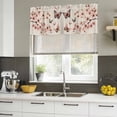thumbnail image 4 of Spring Butterfly Curtain Valances for Windows, Kitchen Valance Window Treatments Panel 2 Pack, Pink Botanical Flowers Retro Farmhouse Rod Pocket Short Curtains for Bathroom Bedroom 54 x 18 Inch, 4 of 8