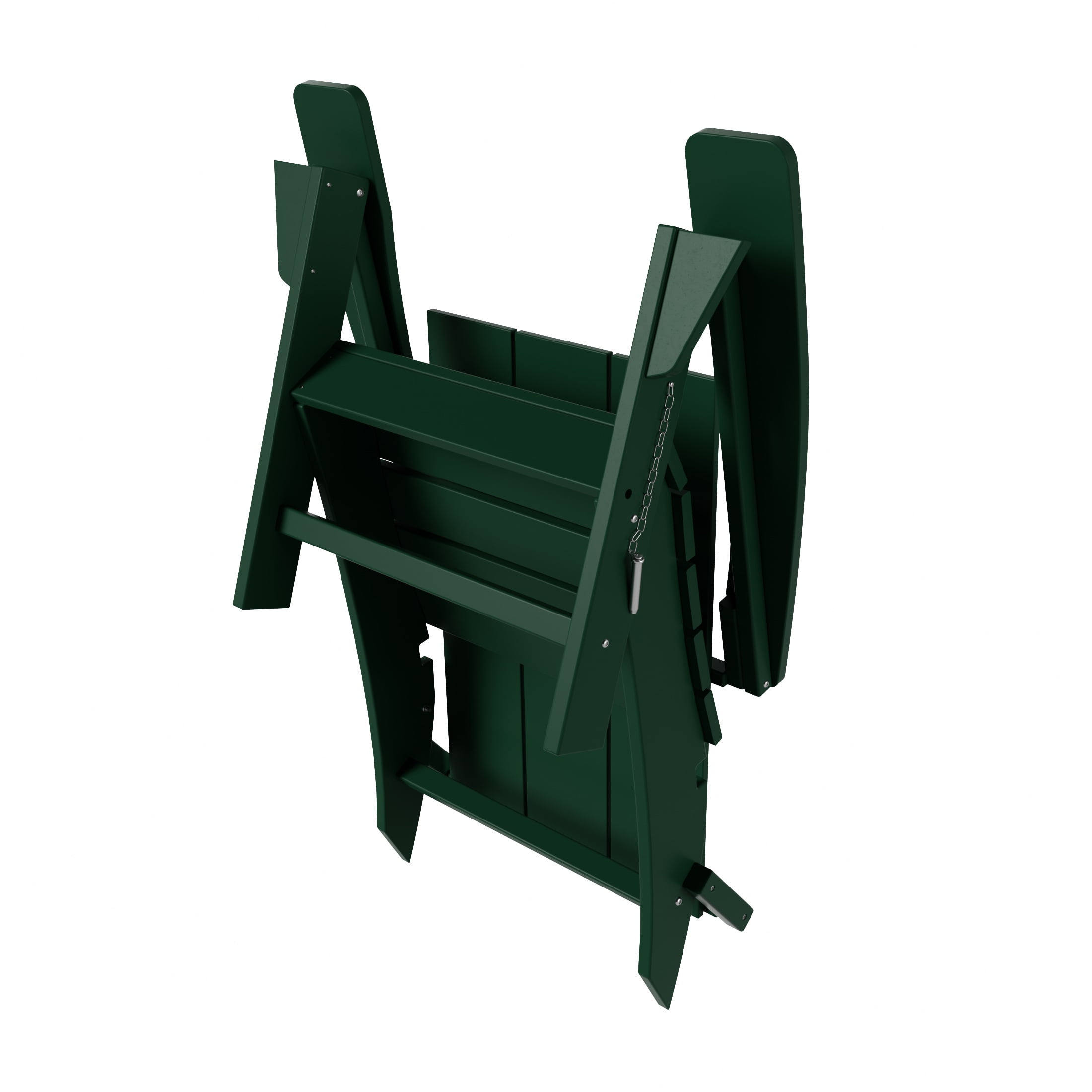 WestinTrends Ashore 4-Piece Foldable Adirondack Chair Set, All-Weather Poly Lumber, Modern Farmhouse Patio Seating, Dark Green