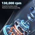 thumbnail image 5 of 130000RPM Ventilador Eléctrico Soplador de Aire Sin Escobillas Motor Violento Velocidad del Viento Polvo Soplador de Polvo Recargable, 5 of 5
