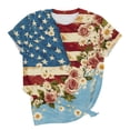 thumbnail image 5 of YTCAMLO Oversized American Flag Womens Graphic Tees Casual Floral Printed Short Sleeve Shirts 4th of July Patriotic Tunic Tops, A L, 5 of 5