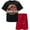 Black / red, variant on Jurassic Park Little Boys Athletic T-Shirt and Mesh Shorts Outfit Set Toddler to Big Kid