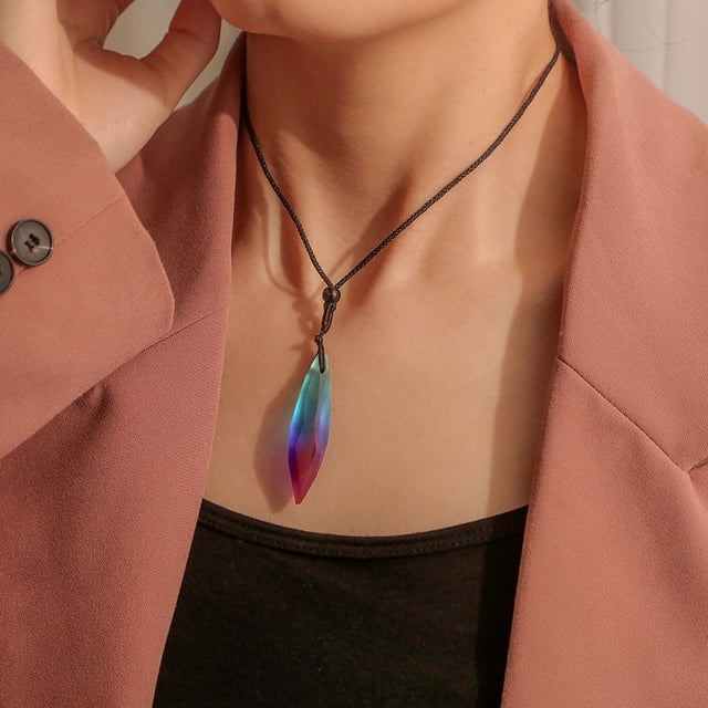 Collar para mujer, joyería para mujer, collar creativo con colgante de resina de estrella multicolor para mujer, regalo de joyería, collar de perlas