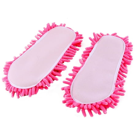 Pink Insoles - Chenille Floor Detachable Mopping Shoes Slipper Insole Mop Pink Pair US 8