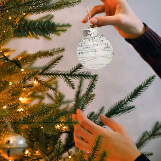 Sticky Powder Transparent Sequin Christmas Tree Pendant 6cm Christmas Beads Garland Ornament String Loops Place Decorator for Christmas Garland Decorations for Christmas Wreaths Battery Garland with