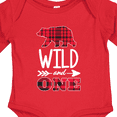 thumbnail image 4 of Inktastic Plaid Bear Wild and 1 with Arrow Boys or Girls Long Sleeve Baby Bodysuit, 4 of 5