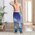 thumbnail image 2 of Zufioo Night At Lake Aurora 1 Mens Pajama Pants Sleep & Lounge Pants Sleepwear Pants(Available in Big & Tall)-Small, 2 of 6