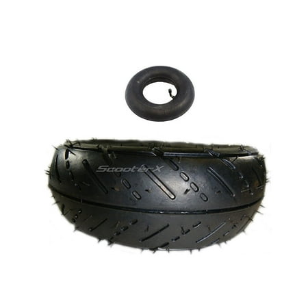 ScooterX Dirt Dog X-Racer SkaterX Bomber 300x4 Street Tread Tire and Inner Tube Combo [3207] + [3114] By 50 Caliber