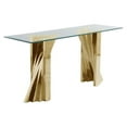 thumbnail image 5 of Geometric Clear Glass Coffee + End + Console Table Set with Gold Stainless Steel, 5 of 5
