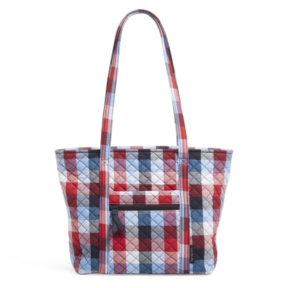 Vera Bradley Women's Recycled Cotton Small Vera Tote Bag Patriotic Plaid