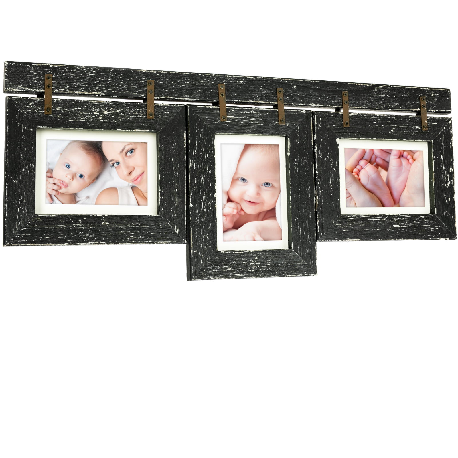 Black Picture Frame Multiple Sizes Available Rustic Black Wood Picture Frame With Acrylic Front and Foam Board Backing
