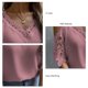 thumbnail image 5 of Top con escote en V y hombros descubiertos, top de verano para mujer con escote en V y ribete de encaje calado, top con hombros descubiertos, el mejor de su clase, 5 of 6