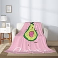 thumbnail image 2 of Disketp Cute Avocado Cozy Flannel Fleece Throw Blanket: Has a velvety texture for All Seasons - Perfect for Women, Men, & Kids"50"x40", 2 of 6