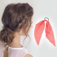 thumbnail image 4 of Unique Bargains Flocked Ribbon Hair Ties 5Pcs Red Pink Green Purple Solid Triangle, 4 of 6