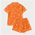 thumbnail image 6 of Summer Sales Womens Pajama Sets Satin Funny Pumpkin Print Fall Matching Loungewear Halloween Pajama Sets for Women 2 Piece, 6 of 7
