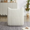 thumbnail image 6 of Miniyam Chenille Floor Sofa Chair with Side Pocket, Oversized Ergonomic Lounge Chair with High-Resilience Sponge for Living Room or Bedroom, Beige, 6 of 7