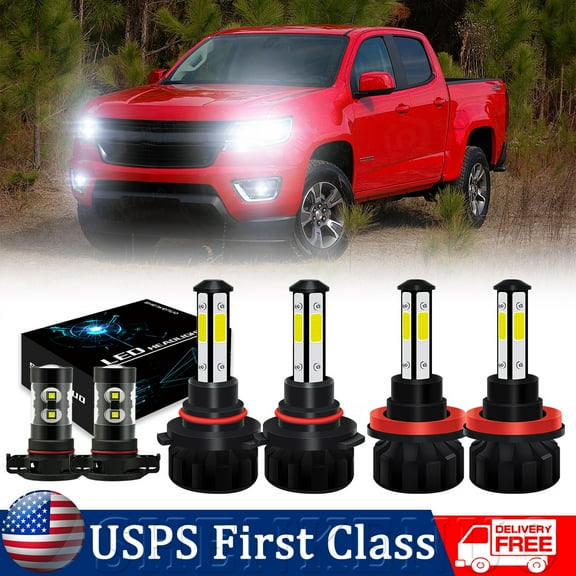 For Chevy Colorado 2015-2019 Combo 6000K LED Headlights Fog Light Bulbs Kit 6pcs SHENKENUO