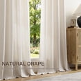 thumbnail image 6 of TURCURNO Light Filtering Linen Curtains for Living Room Bedroom,Soft Flax Textured Bronze Grommet Semi Sheer Privacy Drapes 2 Panels,Natural,52"x90", 6 of 10