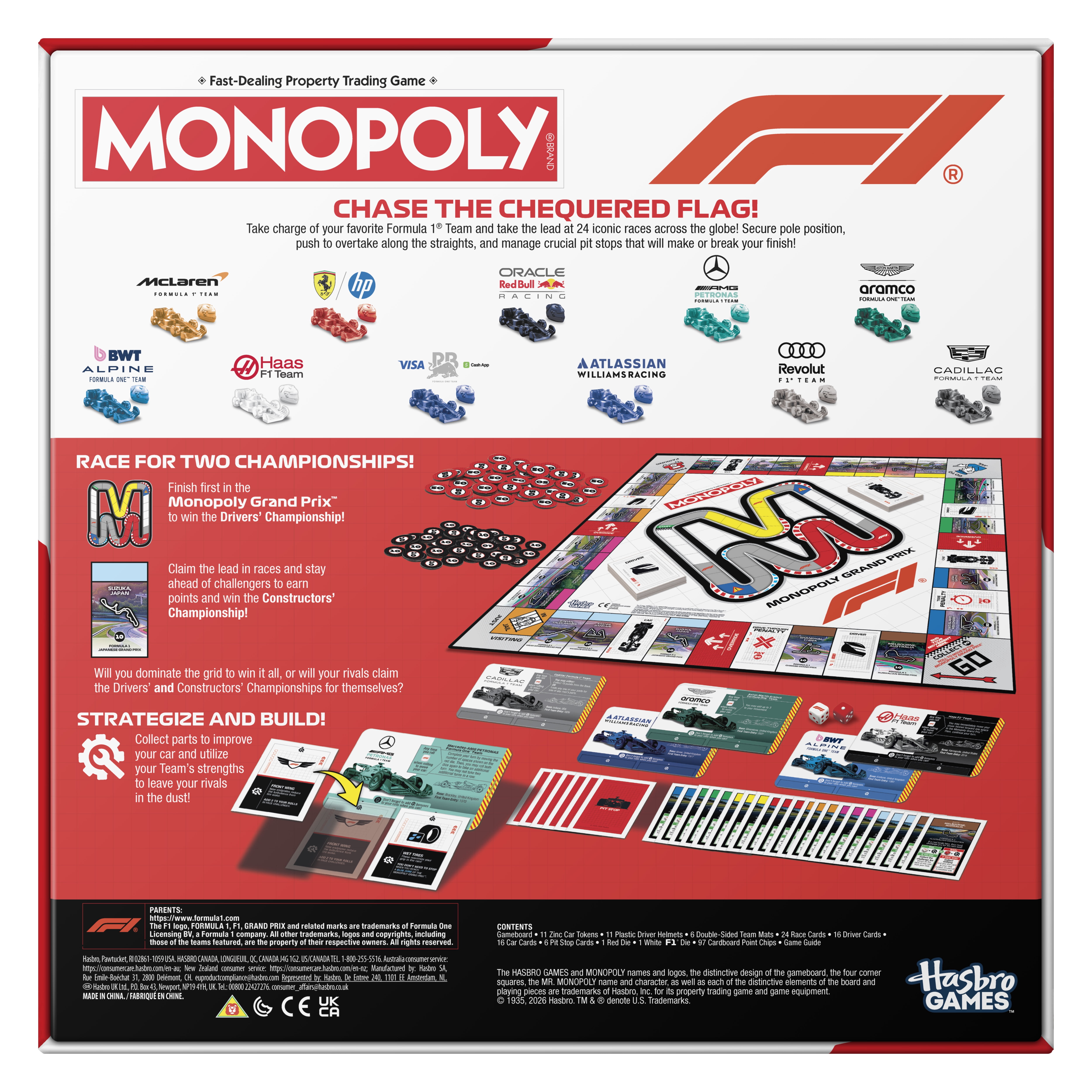 Monopoly F1 Edition Board Game, Officially Licensed FORMULA 1 Games for Kids & Adults, 8+