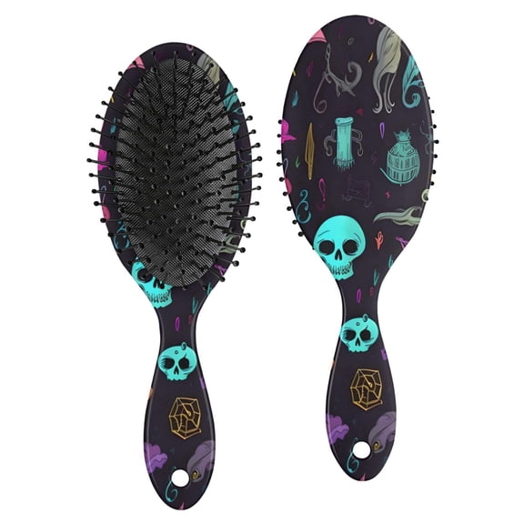 Mystical Halloween Pattern Hair Brush,Girls Detangling Hair Brush,Glide Through Tangles with Ease for Wet & Dry Hair,8.8"X2.8"