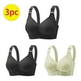 thumbnail image 2 of Hxshgdsn Womens 3PC Silky Wireless Bras Smoothing Full Coverage Push Up T-Shirt Embroidered Comforable Racerback Everyday Bralettes No Underwire Shapewear Bras,Black 2,36C, 2 of 3
