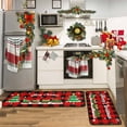 thumbnail image 4 of Xidingyue Christmas Kitchen Rugs and Mats Set 2 PCS, Merry Christmas Indoor Floor Mats Red Black Buffalo Check Plaid for Winter, Xmas Door Mat Runner Rug Mat for Kitchen Home Decor 17"x47"+17"x30", 4 of 8