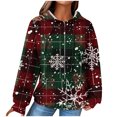 thumbnail image 2 of Simua Merry Christmas Hoodies for Women Print Tops Pullover Drawstring Hooded Sweatshirt with Pocket, 2 of 6