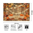 thumbnail image 4 of Fall Pumpkin Photography Backdrop Autumn Thanksgiving Harvest Hay Leaves Wooden Background Sunflower Maple Baby Shower Banner, 4 of 5