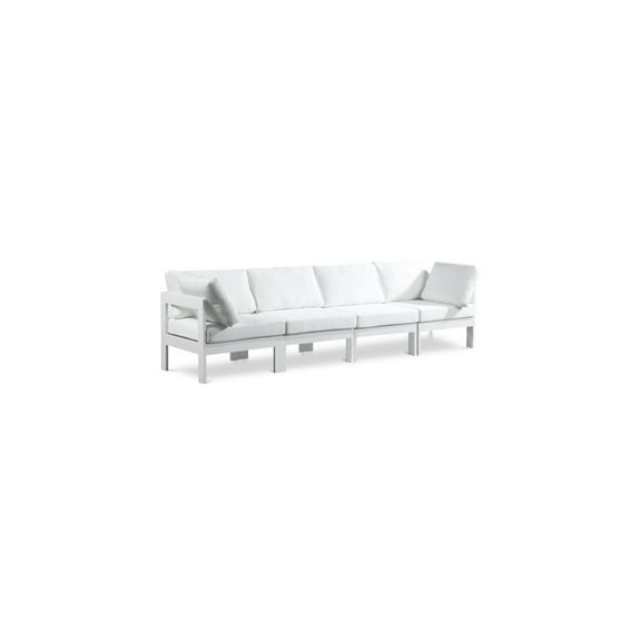Meridian Furniture Nizuc White Water Resistant Fabric Outdoor Patio Modular Sofa