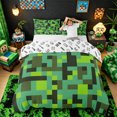 thumbnail image 3 of Meiyoeat Pixelated Blocks Miners Duvet Cover Queen, Retro Geometric Camo Queen Bedding for Bedroom,3-Piece,No Comforter, 3 of 6