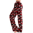 thumbnail image 5 of QATAINLAV Pajama Pants for Women Christmas Snowflake Printed Wide Leg Sleep Trousers Casual Comfy Elastic Waist Baggy Lounge Pants Multicolor XXXXL, 5 of 8