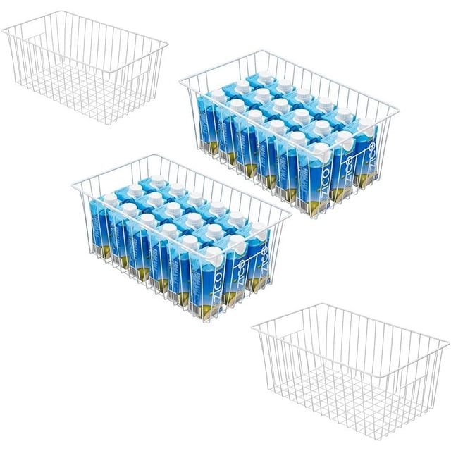 Freezer Organizer Bins Upright Freezer Baskets for cu.ft Standup Freezer Wire Storage Baskets with Built-in Handles