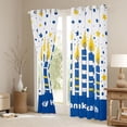 thumbnail image 3 of Feelyou Kids Western Chanukah Curtains Pack of 2 (42x84 Each), Festival Menorah Dreidel Curtains Blackout, Cartoon Stars Print Bedroom Curtains, Curtains and Drapes Room Decor, 3 of 6