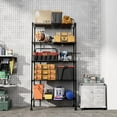 thumbnail image 2 of 2pcs 5-Shelf Wire Storage Shelving Unit, 1250lbs Loading Capacity, 29.92"D x 13.98"W x 61.09"H,Black, 2 of 6