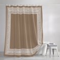 thumbnail image 3 of Brown Geometric Shower Curtains for Bathroom, White Greek Key Design Abstract Modern Art Waterproof Fabric Shower Curtain, Decorative Bathroom Curtain for Bathtub, 72"x78" , No Hooks Included, 3 of 9