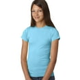 thumbnail image 2 of LAT Girls' 100% Cotton Fine Jersey Crew Neck Short Sleeve T-Shirt, Aqua, Medium, 2 of 2