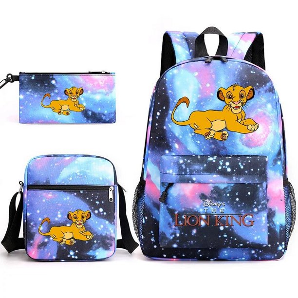 3pcs Disney The Lion King Simba Bookbag Kids Backpack Boys Girls School bags Daily Backpacks Mochilas Shoulder Bag Set
