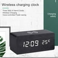 thumbnail image 3 of The Most Advanced Digital Wooden Alarm Clock With Wireless Charging Function, 3 Alarm LED Displays, Dual Functions Of Snooze, Sound Control And Snooze, Brightness Adjustable, 3 of 7