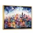 thumbnail image 2 of Designart "Bold Cityscape City Fog II" Cityscapes Floater Framed Canvas Art Print, 2 of 7